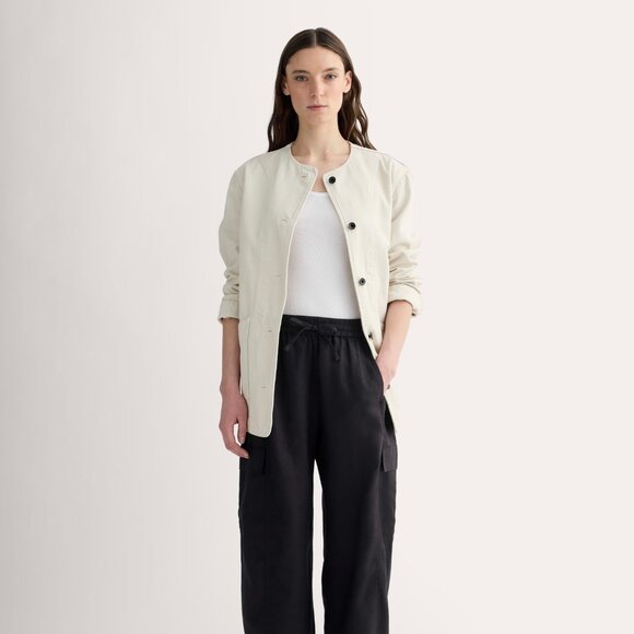 Everlane Women's Cargo Curve Pant in Linen in Black, Size Large - Picture 2 of 2